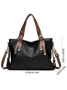 2025 Burgundy Women's Crossbody Bag, Shoulder Bag For Middle-Aged Ladies, Large Capacity Tote Bag - Black - View 11