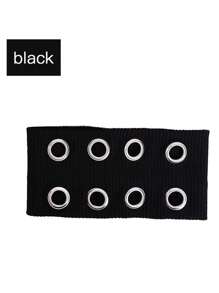 Hair Wrap Women Sweatband 1pc Punk Girl Hollowed Out Eyelets Wide Elastic Headband Stretchy Metal Rock Steampunk For Sports Casual Headbands Hair Accessories Beauty & Casual Occasions For Hair Bands