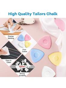 Marcadores de tiza para sastres borrables, lápices de tiza de colores borrables, ideales para costura, bordado, maquillaje y marcado, accesorios de herramientas de costura - Multicolor - Ver 4