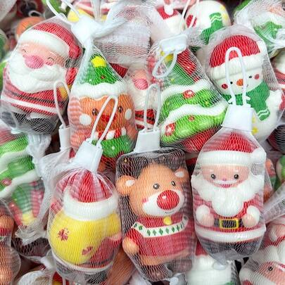 1/3/5/10/20/40 peças de brinquedos de apertar para alívio do estresse de Natal, brinquedos de apertar, brinquedos de apertar, presentes para festa de aniversário, presentes de Natal para meias, enchimento de sacola de presente, enchimento de pinhata, estilos e cores aleatórios