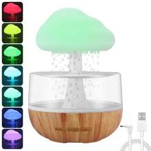 Cloud Rain Zen Mushroom Lamp, Colorful Gradient Diffuser For Aromatherapy, Mini Humidifier, Battery Capacity 1500mAh, Desk Fountain For Relaxation And Sleep Aid, Essential For Home Or Office.Bedside Sleeping Relaxing Mood Water Drop Sound - Multicolor - View 1