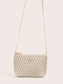 1pc Kids Embroidered Quilted Pleated Shoulder Crossbody Bag - Crossbody Bags - View 4