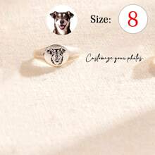 Customized Pet Photo Engraved Ring, Personalized Jewelry Engraving, Stackable Rings, Meaningful Dog Or Cat Owner Gift, Mother's Day Gift, Father's Day Gift, Graduation Gift, Valentine's Day Gift, Holiday Gift