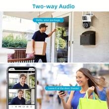 4MP+4MP HD Dual-Linsen Sicherheitskamera mit 360° Multi-Winkel-Ansicht, KI-Bewegungserkennung, wasserdichter Stromversorgung, WLAN-Konnektivität, Zwei-Wege-Audio und Mobil-App-Steuerung - Drahtlose Heim-Sicherheitsassistentin, Drahtlose Sicherheitskamera