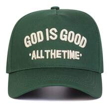 1Piece Men Letter Embroidered Baseball Cap Outdoor Adjustable Sunscreen Leisure Hat Spring Autumn Travel Tourism Beach Vacation - 綠色 - 查看 7