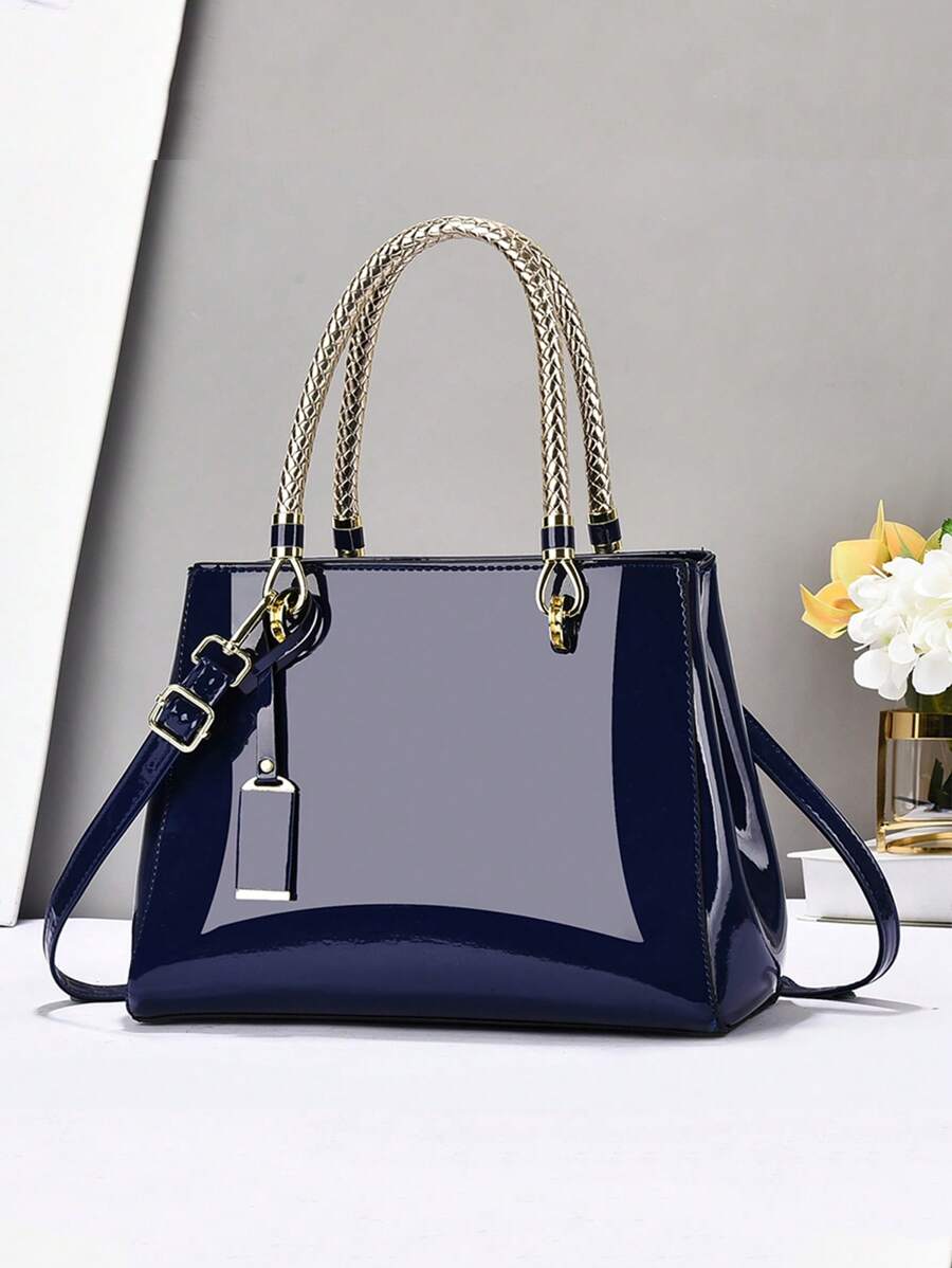 Geantă de mână elegantă din piele strălucitoare la modă, geantă multifuncțională pentru mămici, geantă de umăr cu capacitate mare, design la modă, geantă nouă din piele moale, geantă de umăr mică, versatilă, casual, curea de umăr cu capacitate mare, poate fi purtată pe umăr sau crossbody, potrivită ca și cadou de Ziua Îndrăgostiților pentru călătorii, cumpărături, geantă de umăr nouă și elegantă pentru femei, crossbody, cu blocuri de culoare, casual, de lux, capacitate mare, poate fi purtată pe umăr sau crossbody.