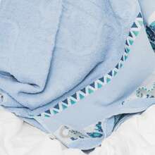 Kit Of 2 100% Cotton Kids Boy Bath Towels Super Comfort - Dinosaur And Animals - Màu xanh nhạt - Xem 3