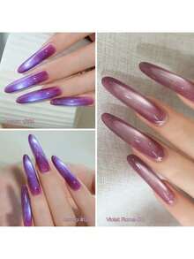 XEIJAYI Purple Series Cat Eye Nail Polish 1Pc 15ml Reflective Cat's Eye Magnetic Nail Gel Soaking UV LED Gel Salon Female Nail Art Tools Fashion Holographic Nail Art - 淡紫色 - 查看 7