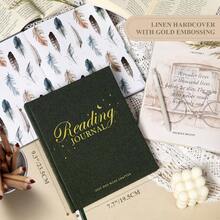 Reading Journal Book Journal For Book Lovers Readers 9.3 X 7.7 Book Tracker Journal Linen Hardcover Reading Log Book With 52 Book Reviews 158 Pages Reading Notebook Bookish Gifts Green-0142 - màu xanh lá - Xem 2