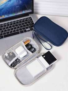 1 حقيبة تخزين صلبة أحادية اللون من EVA للسماعات والكابلات البيانات والشاحن وبنك الطاقة، صندوق مستطيل، ضروريات السفر للرجال والنساء، حقيبة منظم لإكسسوارات إلكترونية لتنظيم كابل USB والسماعات والأقلام وبنك الطاقة وعناصر طقم السفر الوظيفي الأخرى، صندوق شاحن. هدية للمرأة، هدية للرجل.