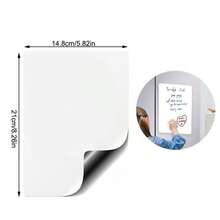 8.26 英寸 x 5.82 英寸白色磁性白板，配可擦写柔性马克笔，适用于冰箱磁铁、磁性白板、冰箱贴、厨房备忘录、购物清单、学校用品、返校用品、白板 - 彩色 - 查看 2