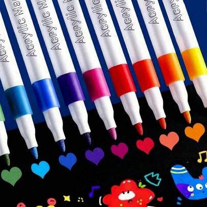 60色丙烯颜料马克笔，适用于艺术设计、手绘DIY办公用品