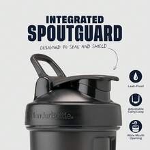 BlenderBottle Classic V2 Shaker Bottle Protein Shakes And Pre Workout, 28-Ounce, Black, 2 Pack - 黑色 - 查看 2