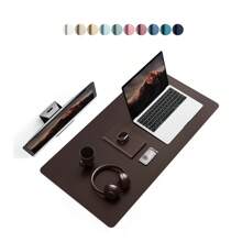 Fates Advanced Napa Texture PU Leather Light Desk Pad Protector, Double Sided Use,Office Desk Mat, Large Mouse Pad, Non-Slip PU Leather Desk Blotter, Laptop Desk Pad, Waterproof Desk Writing Pad For Office And Home(Thickness 1mm)