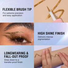 3Pcs Glitter Eyeliner Set Long-Lasting Shiny Waterproof Colored, Easy To Color Eyeliner Without Mudging Fast-Drying Long-Lasting Eye Makeup 3-Colors