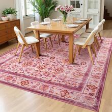 Zentavio Washable Area Rugs 2x3 Door Mat Entryway Vintage Floral Non-Slip Low Pile Entrance Thin Rug Carpet For Kitchen Bathroom Living Room Blue