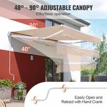 Patio Awning Retractable 8' X 7' Awning Sunshade Shelter With Crank Handle - asPic - Xem 5