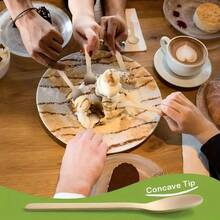 10-200 Pieces 3.9 Inch Mini Kitchen Wooden Disposable Wooden Cutlery, Round Head Wooden Spoon, Disposable Spoon, Can Be Used For Ice Cream Spoon, Dessert Spoon, Tasting Spoon, Can Be Used As Halloween/Christmas Gifts