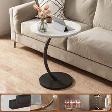 Decorative Side Table, Round Corner, Support Sofa Bed, Multipurpose - Blanco - Ver 2