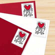 100 sellos de primera clase hechos de corazones para recuerdos de boda, conmemoración, recuerdos de boda, sellos de EE. UU. en libreta