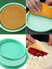 Zestaw 3/1 okrągłych silikonowych foremek do ciasta w różnych rozmiarach, nieprzywierających, elastycznych, łatwych do usunięcia, składanych silikonowych foremek do pieczenia w domu, profesjonalnych wypieków, do wypieku ciasta wielowarstwowego, foremek do chleba, foremek do tostów, foremek do ciasta, narzędzi do pieczenia z powłoką nieprzywierającą - Wielokolorowe - Zobacz 8