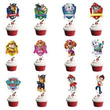 13pcs Paw Patrol Themed Birthday Cake Decoration, Paw Patrol Dog Flag Raising Cake Card Hanging Spiral Decoration Birthday Party Decoration Theme - Multicolor - View 3