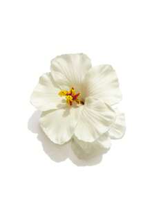 1 件 9 厘米纯色大号仿花发夹，夏威夷花卉设计，甜美优雅，适合校园、派对、婚礼、度假装束发饰女士爪夹秋季配饰秋冬 - 白色 - 查看 5