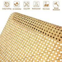 Rollos de ratán de 50x100cm para proyectos de bricolaje y reparación de muebles, tela de ratán adecuada para sillas, armarios, techos y camas, para decoración del hogar - Color imitación madera - Ver 5