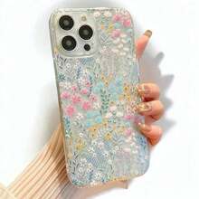 Funda para teléfono con diseño floral (1 unidad), protectora, ideal para phone Plus, X, XR, XS, 11, 12, 13, 14 y 15 Pro. - transparente - Ver 3