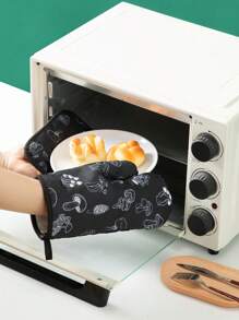 Set de 2 manoplas de cocina y almohadilla para sostener ollas, guantes de microondas aislantes de calor y almohadilla para ollas calientes para hornear y cocinar