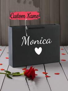 Custom Kraft Paper Gift Bags With Handles, Personalized Gift Bags, Solid Color Gift Bags,Heart-Shaped Gift Bag, Gift Box Substitutes, Wedding Supplies, Party Supplies, Gift Bags, Bridesmaid Gift Bags, Groomsmen Gift Bags, Engagement Gift Bags, Wedding Gifts, Exquisite, Fashionable, Suitable For Giving To Family, Friends, Colleagues - Multicolor - View 5