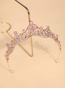 1 pièce Bandeau à couronne de princesse 3D avec strass pour femmes, accessoire de cheveux élégant pour anniversaire