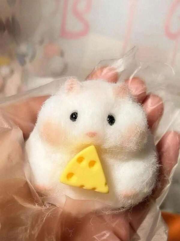 Jouets squishy de chat, jouets squishy de pattes de chat, squishies anti-stress pour les cadeaux de fête pour enfants, jouets squishy pour la famille, jouets squishy à malaxer convenant aux adultes et aux enfants (hamster blanc), petit