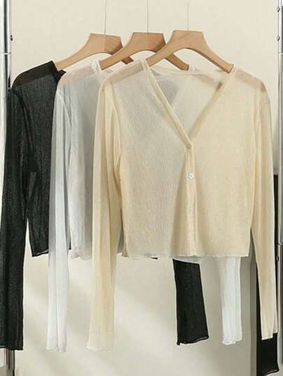 1pc Women's Lightweight Shrug Cover Up, Thin Cover-Up Jacket For Summer, Ideal For Wearing With Camisole Dress