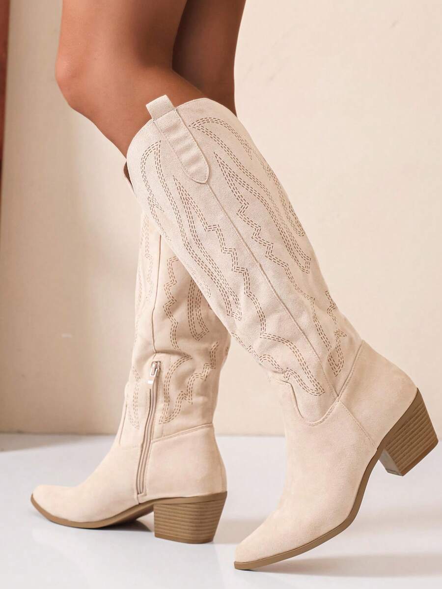 Women's Classic Western Boots - Beige - View 1