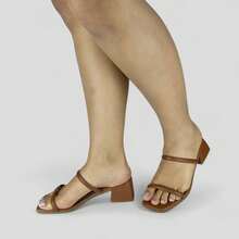 Women's Block Heel Sandals Stylish Elegant Party Neutral Elegant Casual Wonderful Cute - 駝色 - 查看 6