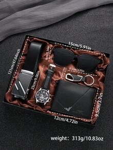 5 件/套男士商务手表套装，简约时尚，适合男士日常通勤，完美礼物 - 5pcs - 查看 2