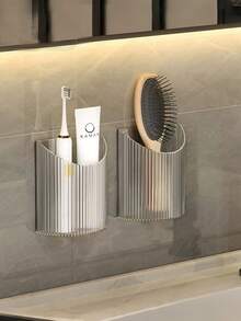 1 chiếc kệ đựng đồ nhà tắm đơn giản, không cần khoan, có ngăn đựng kem đánh răng và bàn chải đánh răng, có lỗ thoát nước, dùng để lưu trữ đồ dùng trong nhà tắm, phù hợp cho phòng tắm và nhà bếp. - Kiểu 2 - Xem 14