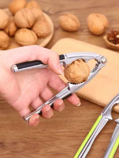 1pc Zinc Alloy Nutcracker, Non-Slip & Effortless, Perfect For Kitchen Prep, Picnics, Office Snacks, Family Gatherings, Holiday Nuts, Baking, Road Trips, BBQ Outings, Gift Set Matching, Easy Shell Cracking In 10s"