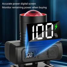 户外高亮度可充电头灯，带传感器、电量显示、变焦功能、长电池寿命 LED 头灯，适用于露营、徒步旅行、洞穴探险、钓鱼、狩猎