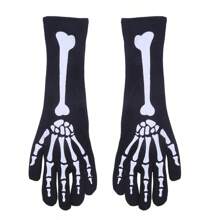 1pair Claw Gloves - Skeleton Hand Design Halloween Costume, Pull-On Closure For Cycling, Skiing, Costume Parties - Cold Weather Gloves For Men & Women (Halloween, Valentine's, Easter) - Spooky Gothic Accessories, Halloween Clothes