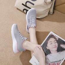 2025 HOT NEW Women's Air Mesh Sneakers 2025 Spring Summer New Soft Sole Lightweight Casual Running Shoes Flat ≤1cm Fashion - Black - View 8