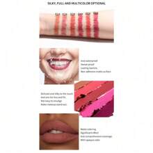 Lip Pencil Waterproof Non-Dizzy Lipstick Pen Pink Matte Lip Gloss Rotating Lip Liner Set Beauty (6PCS/SET) - 彩色 - 查看 9