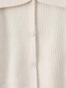 1pc Women's Solid Color Collar Cardigan, Knitted, Front Button Pocket, Ribbed, Suitable For Return To School, Party, Travel And Everyday Wear