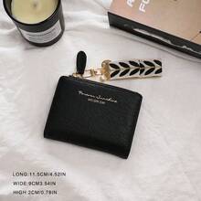 1 件深色哥特式吊坠钱包，复古折叠零钱包，韩国时尚学生风格 - 黑色 - 查看 2