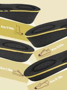 1 双男女通用隐形增高鞋垫，EVA 透气半长鞋垫，适用于运动鞋、休闲鞋、运动鞋、篮球鞋、靴子 - 黑色 - 查看 9