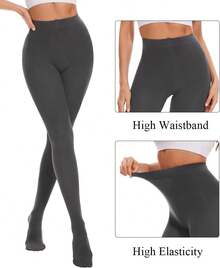 Womens 80 Denier Opaque Tights, Women's Soft Solid Color Footed Pantyhose, High Waist Stocking With 30+ Colors