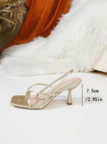 Sandalias de tacón alto con punta puntiaguda para mujer, sandalias de moda con volantes
