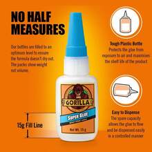 Gorilla Super Glue, 15g – All Purpose, Impact Tough & Fast Setting With Anti-Clog Cap Ideal For Metal, Ceramics, Leather & More - Keo dán siêu dính 15g - Xem 9