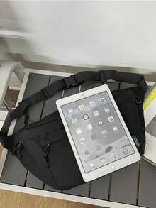 New Large-Capacity Breast Bag For Women Ins Fashion Crossbody Bag Simple Versatile Sports Waist Bag Student Cool Shoulder Bag - Black - View 5